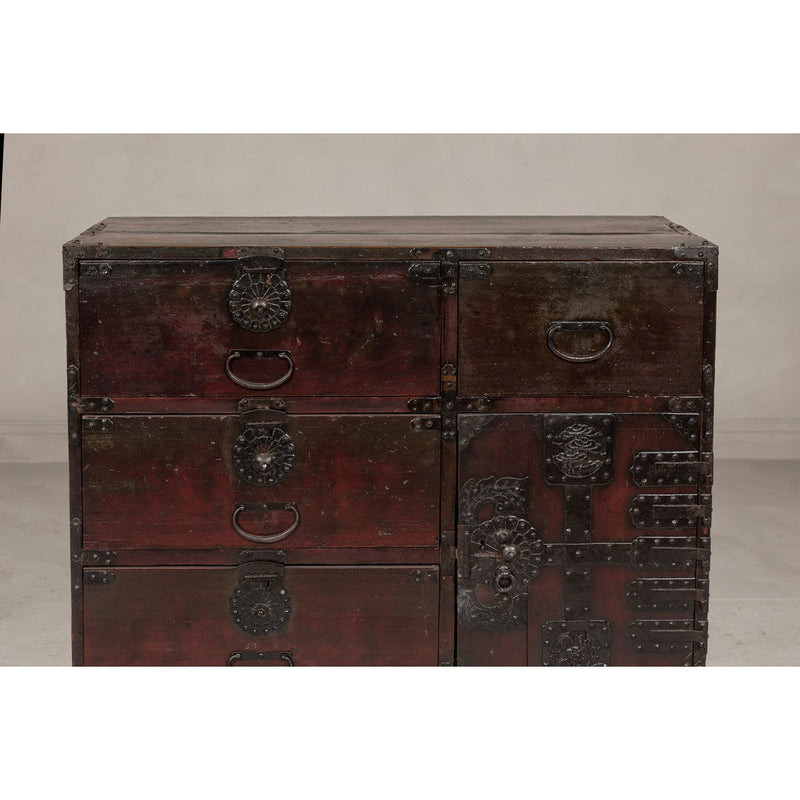 Meiji Period 19th Century Sendai Type Tansu Chest with Drawers and Safe-YN7995-5. Asian & Chinese Furniture, Art, Antiques, Vintage Home Décor for sale at FEA Home