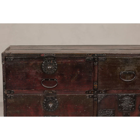 Meiji Period 19th Century Sendai Type Tansu Chest with Drawers and Safe-YN7995-7. Asian & Chinese Furniture, Art, Antiques, Vintage Home Décor for sale at FEA Home