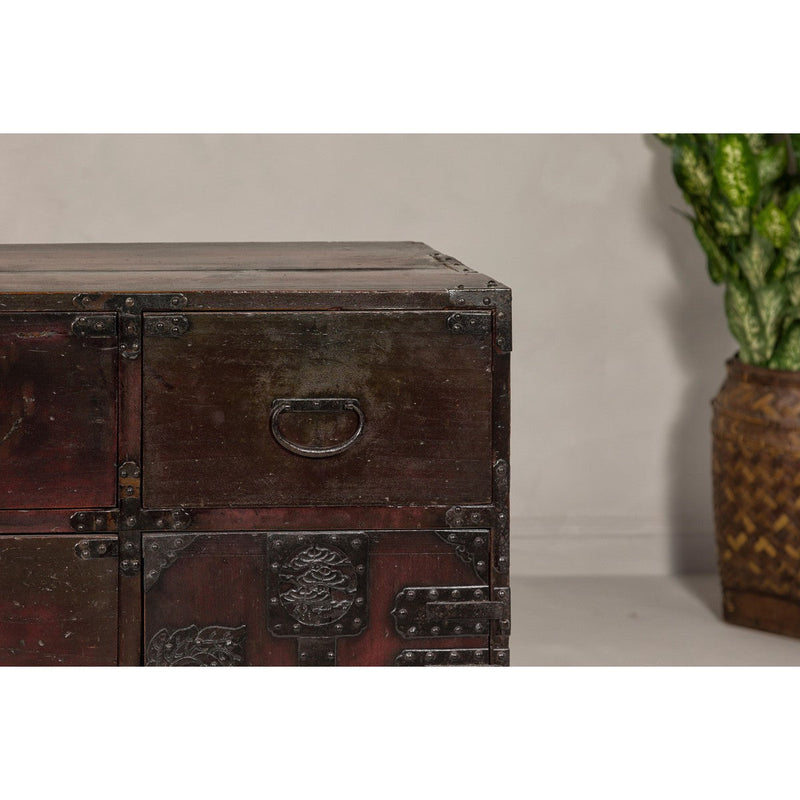 Meiji Period 19th Century Sendai Type Tansu Chest with Drawers and Safe-YN7995-8. Asian & Chinese Furniture, Art, Antiques, Vintage Home Décor for sale at FEA Home