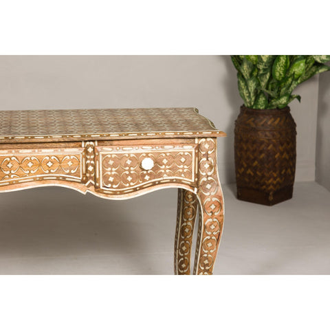 Anglo Louis XV Style Console Table with Three Drawers and Cabriole Legs-YN8002-5. Asian & Chinese Furniture, Art, Antiques, Vintage Home Décor for sale at FEA Home