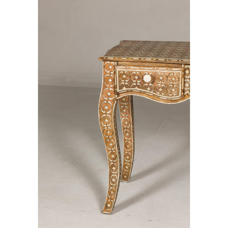 Anglo Louis XV Style Console Table with Three Drawers and Cabriole Legs-YN8002-7. Asian & Chinese Furniture, Art, Antiques, Vintage Home Décor for sale at FEA Home