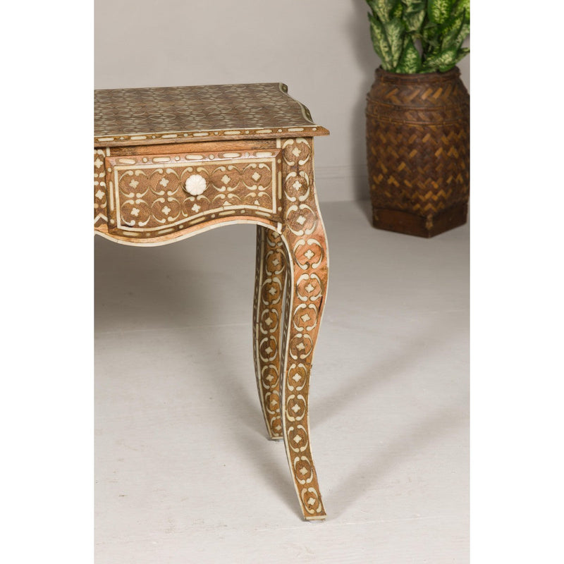 Anglo Louis XV Style Console Table with Three Drawers and Cabriole Legs-YN8002-8. Asian & Chinese Furniture, Art, Antiques, Vintage Home Décor for sale at FEA Home