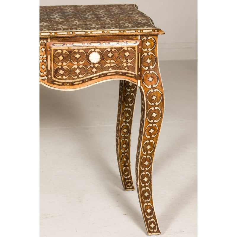 Louis XV Style Anglo Console Table with Three Drawers and Bone Inlay-YN8003-10. Asian & Chinese Furniture, Art, Antiques, Vintage Home Décor for sale at FEA Home