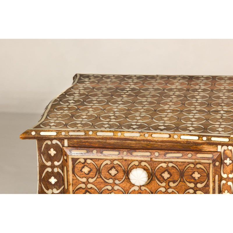 Louis XV Style Anglo Console Table with Three Drawers and Bone Inlay-YN8003-12. Asian & Chinese Furniture, Art, Antiques, Vintage Home Décor for sale at FEA Home
