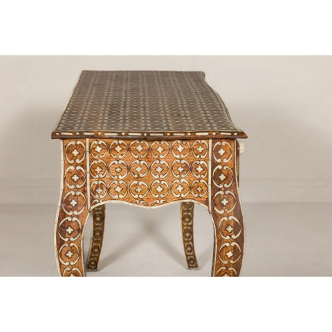 Louis XV Style Anglo Console Table with Three Drawers and Bone Inlay-YN8003-16. Asian & Chinese Furniture, Art, Antiques, Vintage Home Décor for sale at FEA Home