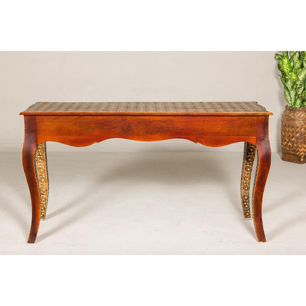 Vintage Anglo-Indian Bone Inlay Console Table-19. Asian &amp; Chinese Furniture, Art, Antiques, Vintage Home Décor for sale at FEA Home