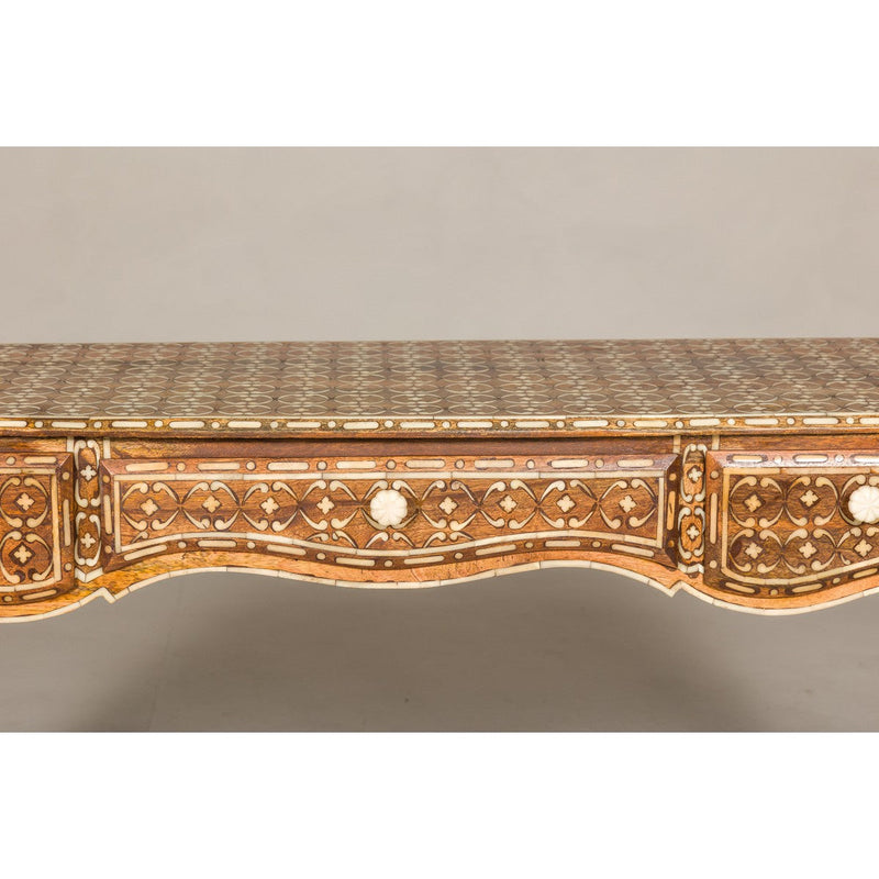 Louis XV Style Anglo Console Table with Three Drawers and Bone Inlay-YN8003-6. Asian & Chinese Furniture, Art, Antiques, Vintage Home Décor for sale at FEA Home