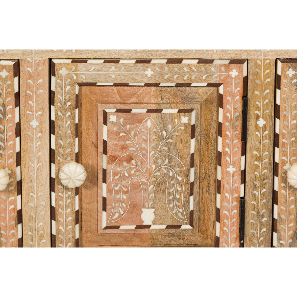 Anglo Style Mango Wood Buffet with Geometric Bone Inlay-11. Asian &amp; Chinese Furniture, Art, Antiques, Vintage Home Décor for sale at FEA Home