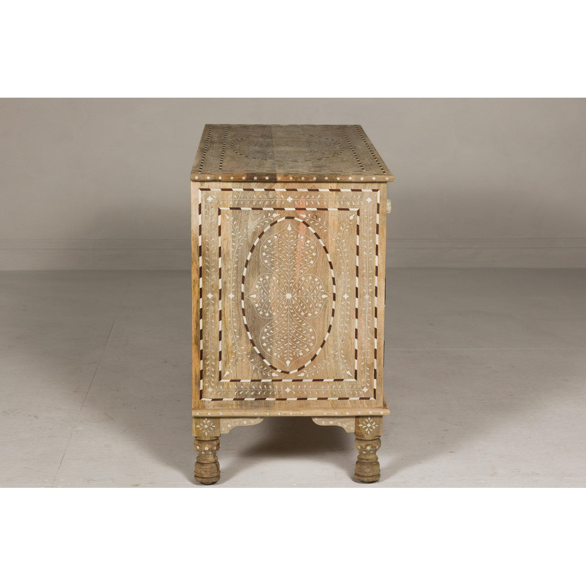 Anglo Style Mango Wood Buffet with Geometric Bone Inlay-16. Asian &amp; Chinese Furniture, Art, Antiques, Vintage Home Décor for sale at FEA Home
