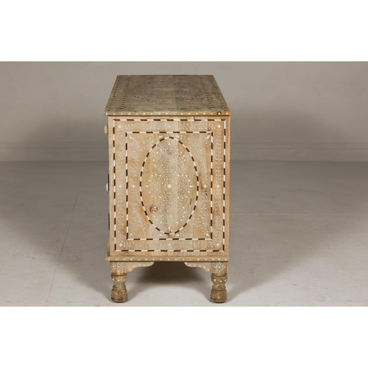 Anglo Style Mango Wood Buffet with Geometric Bone Inlay-20. Asian &amp; Chinese Furniture, Art, Antiques, Vintage Home Décor for sale at FEA Home