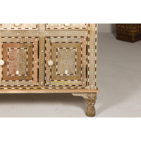 Anglo Style Mango Wood Buffet with Geometric Bone Inlay-YN8005-9. Asian & Chinese Furniture, Art, Antiques, Vintage Home Décor for sale at FEA Home