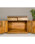 Anglo Style Mango Wood and Bone Inlay Two-Drawer over Two Door Buffet-10. Asian & Chinese Furniture, Art, Antiques, Vintage Home Décor for sale at FEA Home