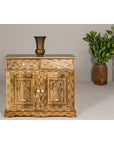 Anglo Style Mango Wood and Bone Inlay Two-Drawer over Two Door Buffet-11. Asian & Chinese Furniture, Art, Antiques, Vintage Home Décor for sale at FEA Home