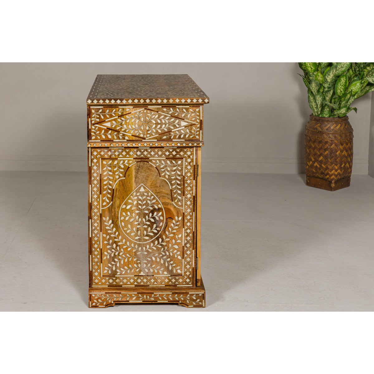 Anglo Style Mango Wood and Bone Inlay Two-Drawer over Two Door Buffet-15. Asian &amp; Chinese Furniture, Art, Antiques, Vintage Home Décor for sale at FEA Home