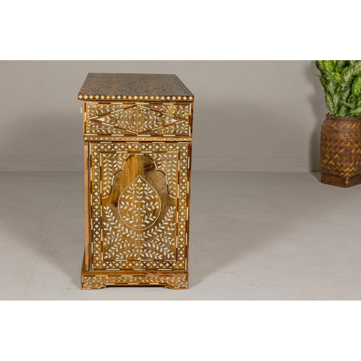 Anglo Style Mango Wood and Bone Inlay Two-Drawer over Two Door Buffet-20. Asian &amp; Chinese Furniture, Art, Antiques, Vintage Home Décor for sale at FEA Home
