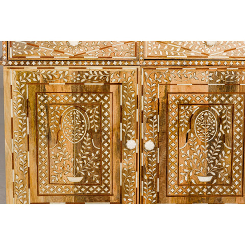 Anglo Style Mango Wood and Bone Inlay Two-Drawer over Two Door Buffet-YN8009-6. Asian & Chinese Furniture, Art, Antiques, Vintage Home Décor for sale at FEA Home