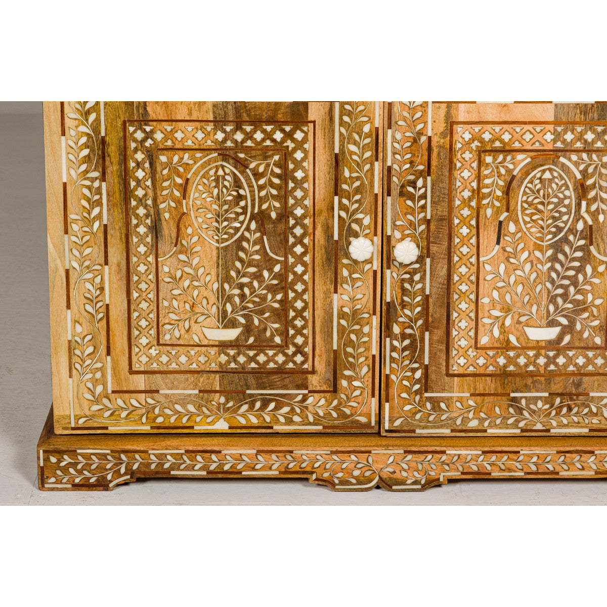 Anglo Style Mango Wood and Bone Inlay Two-Drawer over Two Door Buffet-8. Asian &amp; Chinese Furniture, Art, Antiques, Vintage Home Décor for sale at FEA Home