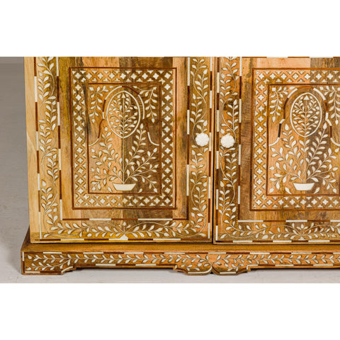 Anglo Style Mango Wood and Bone Inlay Two-Drawer over Two Door Buffet-YN8009-8. Asian & Chinese Furniture, Art, Antiques, Vintage Home Décor for sale at FEA Home