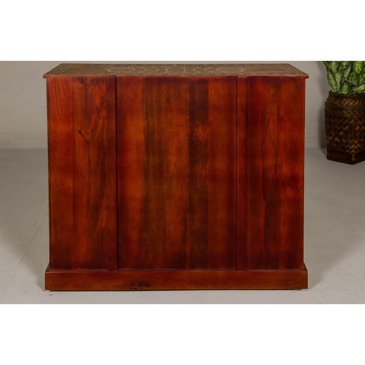 Anglo Indian Style Mango Wood Chest with Four Drawers and Floral Bone Inlay-17. Asian &amp; Chinese Furniture, Art, Antiques, Vintage Home Décor for sale at FEA Home