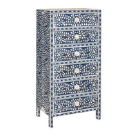 Blue and White Anglo Style Inlaid Mother of Pearl Tall Chest-YN8015-20. Asian & Chinese Furniture, Art, Antiques, Vintage Home Décor for sale at FEA Home