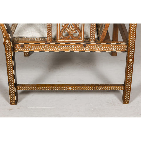 Anglo Style Bone Inlaid Armchair with Folding Back and Loop Arms-YN8019-14. Asian & Chinese Furniture, Art, Antiques, Vintage Home Décor for sale at FEA Home
