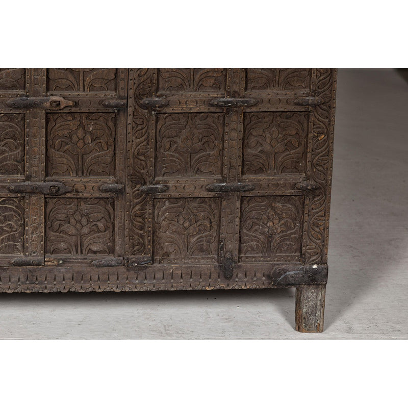 Damachiya Wedding Cabinet on Legs with Floral Motifs and Horse Heads-YN8025-10. Asian & Chinese Furniture, Art, Antiques, Vintage Home Décor for sale at FEA Home