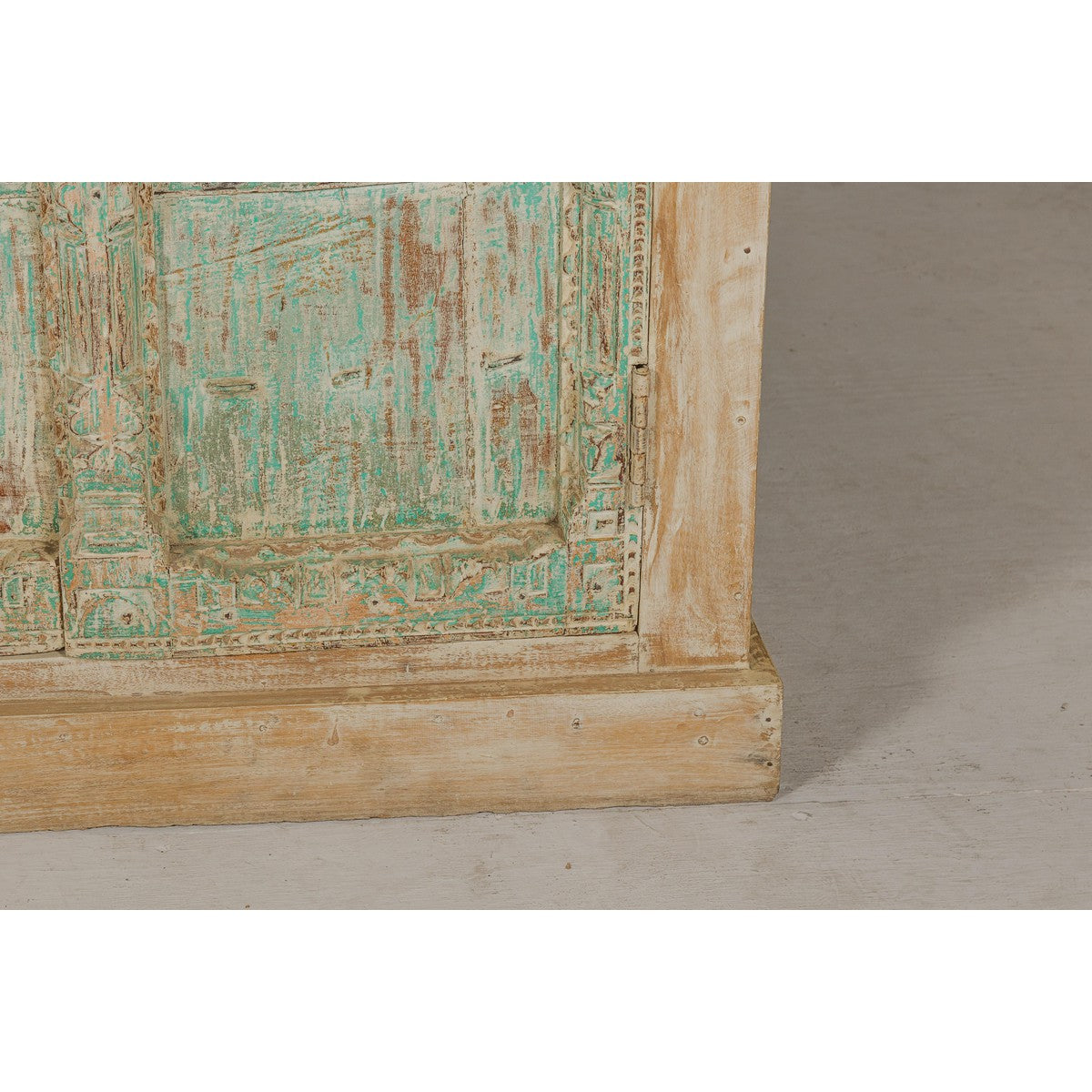 Reclaimed Wood Almirah Armoire with Weathered Green Patina and Three Shelves-12. Asian &amp; Chinese Furniture, Art, Antiques, Vintage Home Décor for sale at FEA Home