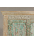 Reclaimed Wood Almirah Armoire with Weathered Green Patina and Three Shelves-8. Asian & Chinese Furniture, Art, Antiques, Vintage Home Décor for sale at FEA Home