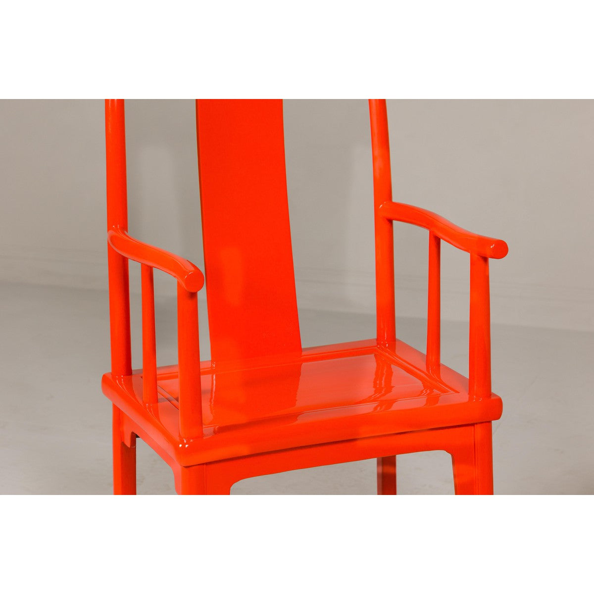 &quot;The Lava Chair&quot;, Yoke Back Armchairs with Custom Deep Orange Lacquer, a Pair-6. Asian &amp; Chinese Furniture, Art, Antiques, Vintage Home Décor for sale at FEA Home