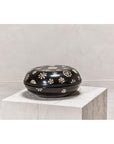 Black Lacquered Lidded Circular Box with Mother of Pearl Floral Décor-12. Asian & Chinese Furniture, Art, Antiques, Vintage Home Décor for sale at FEA Home