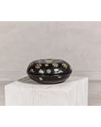 Black Lacquered Lidded Circular Box with Mother of Pearl Floral Décor-16. Asian & Chinese Furniture, Art, Antiques, Vintage Home Décor for sale at FEA Home