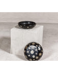 Black Lacquered Lidded Circular Box with Mother of Pearl Floral Décor-20. Asian & Chinese Furniture, Art, Antiques, Vintage Home Décor for sale at FEA Home