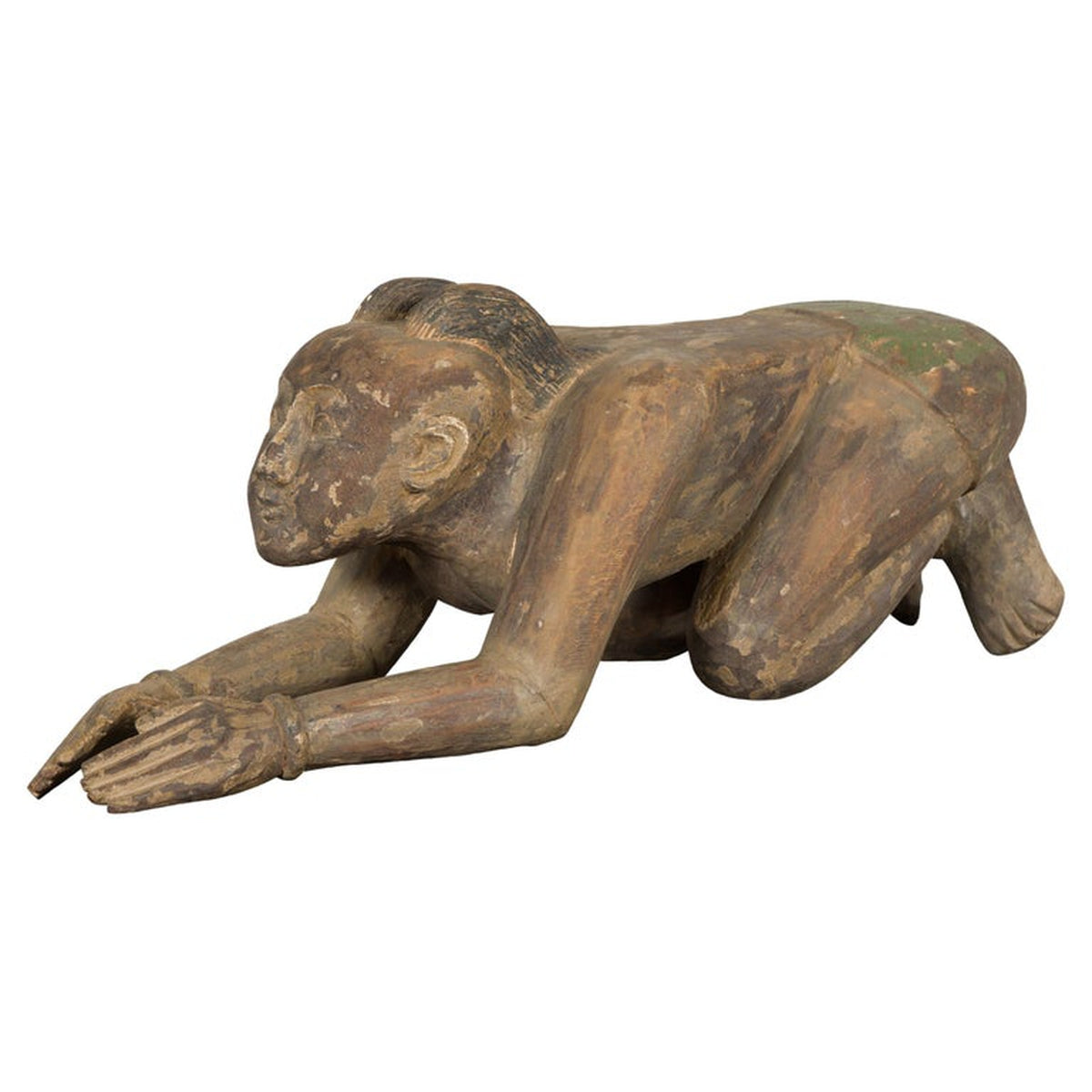 19th Century Wooden Sculpture of a Praying Male Figure-11. Asian &amp; Chinese Furniture, Art, Antiques, Vintage Home Décor for sale at FEA Home
