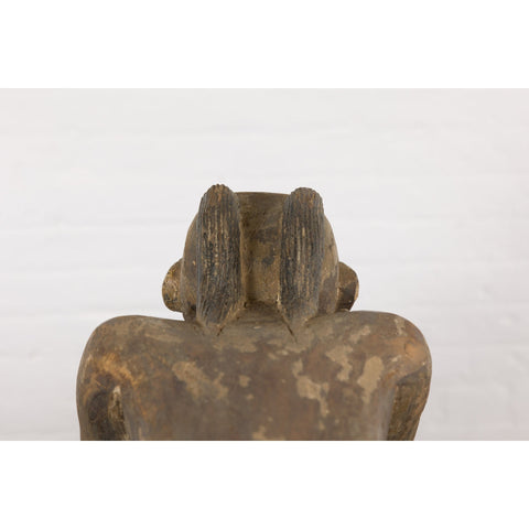 19th Century Wooden Sculpture of a Praying Male Figure-YNE233-9. Asian & Chinese Furniture, Art, Antiques, Vintage Home Décor for sale at FEA Home