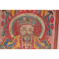Mandarin Taoist Ceremonial Chinese Scroll Portrait Painting in Custom Frame