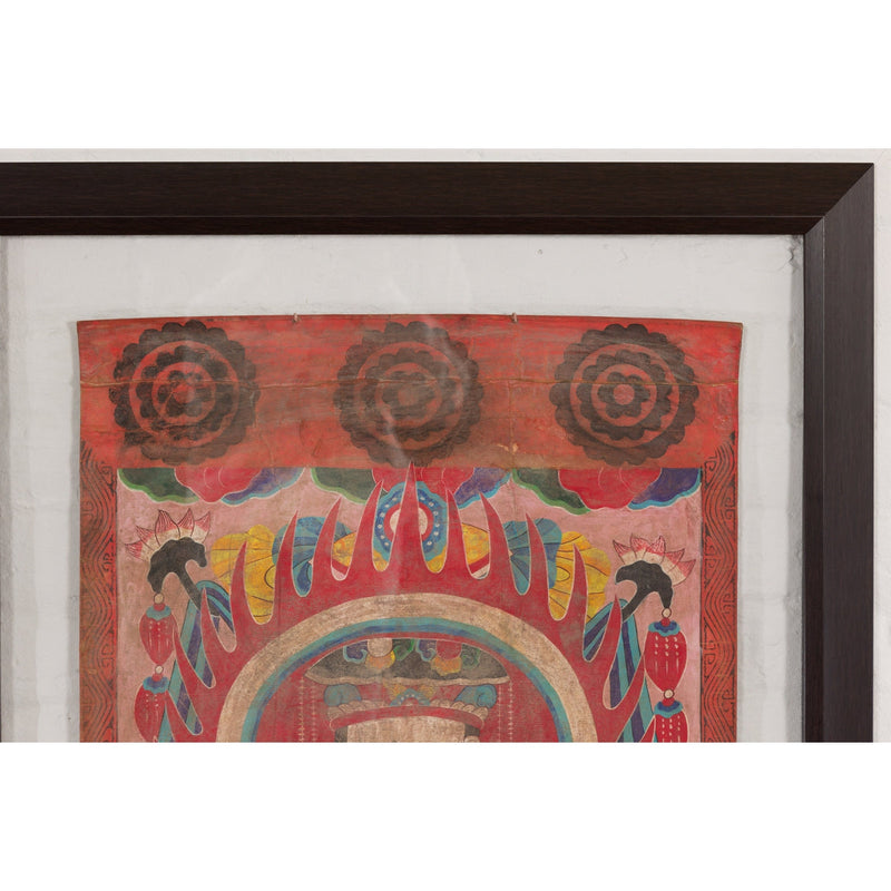 Mandarin Taoist Ceremonial Chinese Scroll Portrait Painting in Custom Frame-YNE588-8. Asian & Chinese Furniture, Art, Antiques, Vintage Home Décor for sale at FEA Home