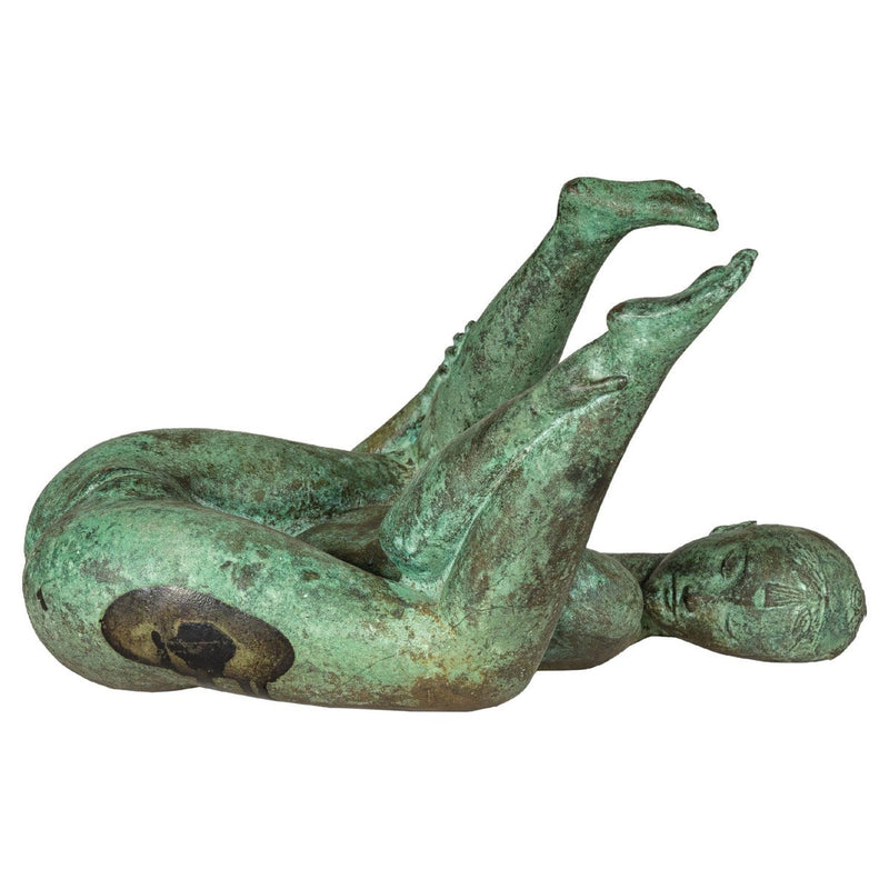 Bronze Erotica Woman Tabletop Statuette with Verdigris Patina, Vintage-YNE676-1. Asian & Chinese Furniture, Art, Antiques, Vintage Home Décor for sale at FEA Home