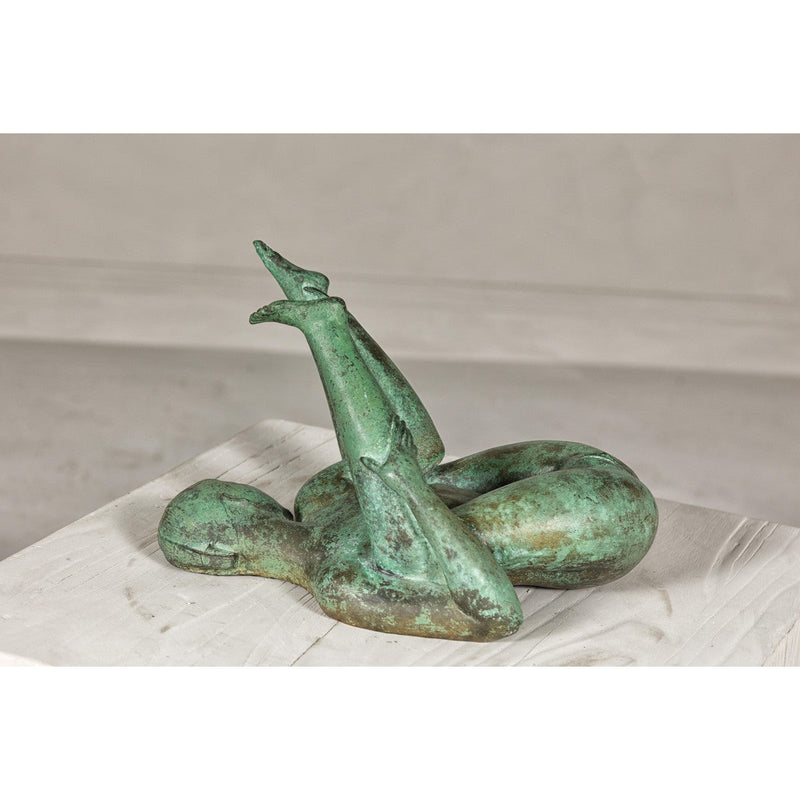 Bronze Erotica Woman Tabletop Statuette with Verdigris Patina, Vintage-YNE676-8. Asian & Chinese Furniture, Art, Antiques, Vintage Home Décor for sale at FEA Home