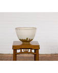 Contemporary White & Brown Glazed Ceramic Bowl-10. Asian & Chinese Furniture, Art, Antiques, Vintage Home Décor for sale at FEA Home