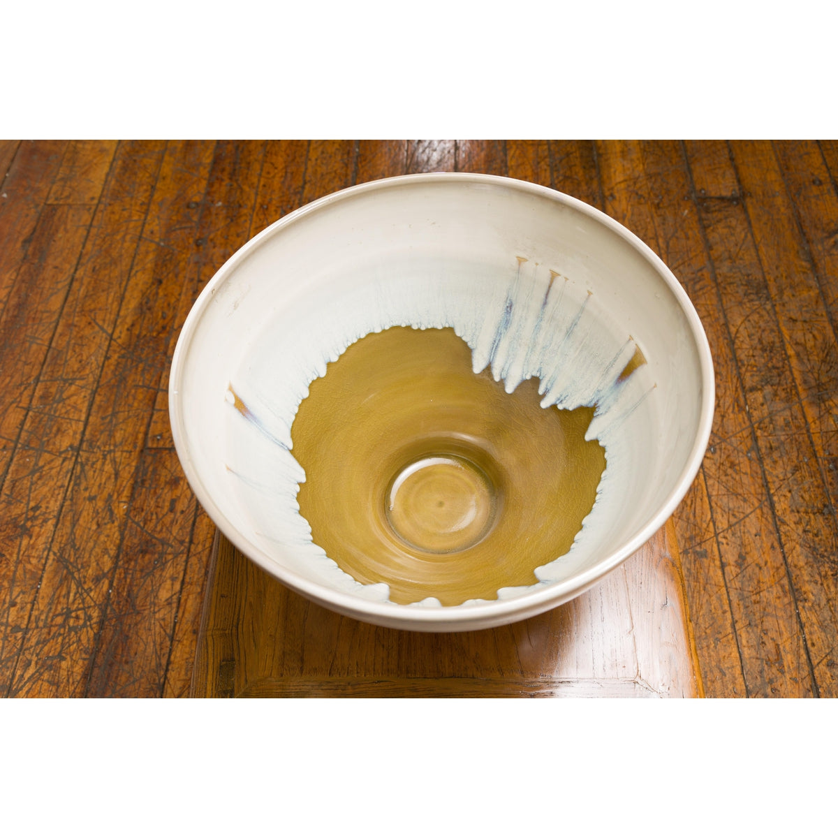 Contemporary White &amp; Brown Glazed Ceramic Bowl-13. Asian &amp; Chinese Furniture, Art, Antiques, Vintage Home Décor for sale at FEA Home