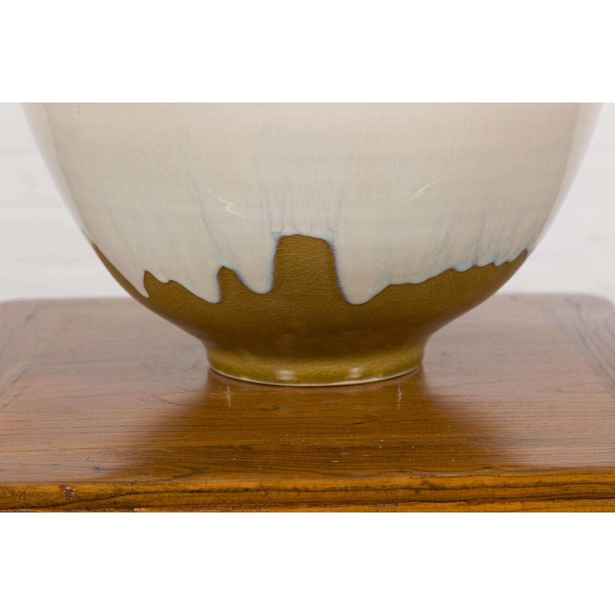 Contemporary White &amp; Brown Glazed Ceramic Bowl-7. Asian &amp; Chinese Furniture, Art, Antiques, Vintage Home Décor for sale at FEA Home
