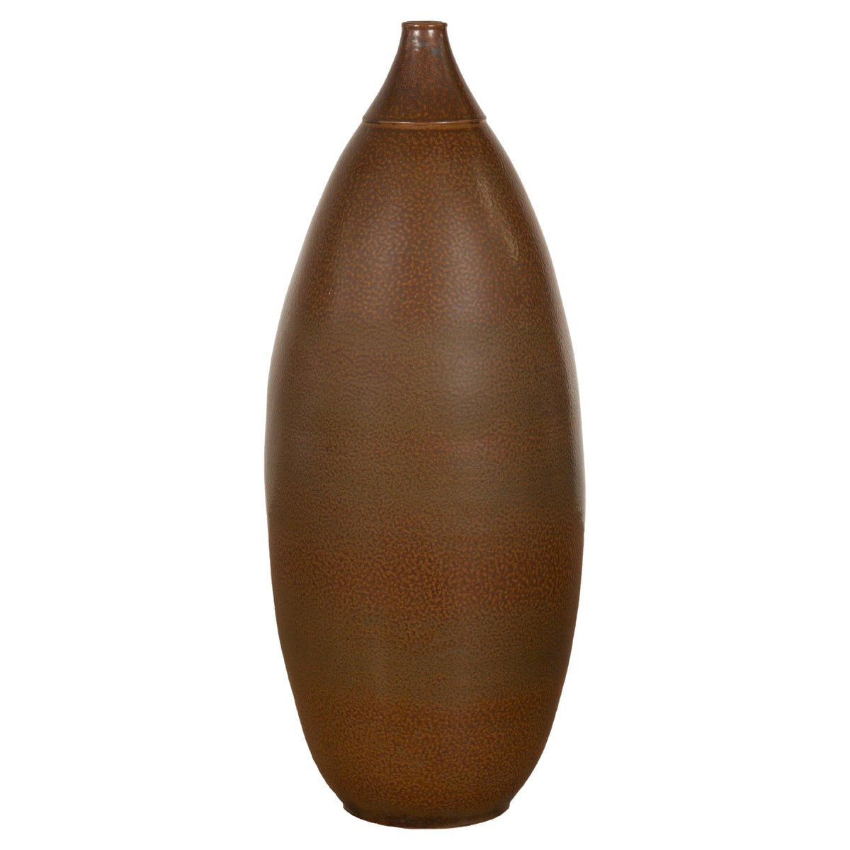 Large Brown Glazed Ceramic Vase with Mottled Finish-1. Asian & Chinese Furniture, Art, Antiques, Vintage Home Décor for sale at FEA Home