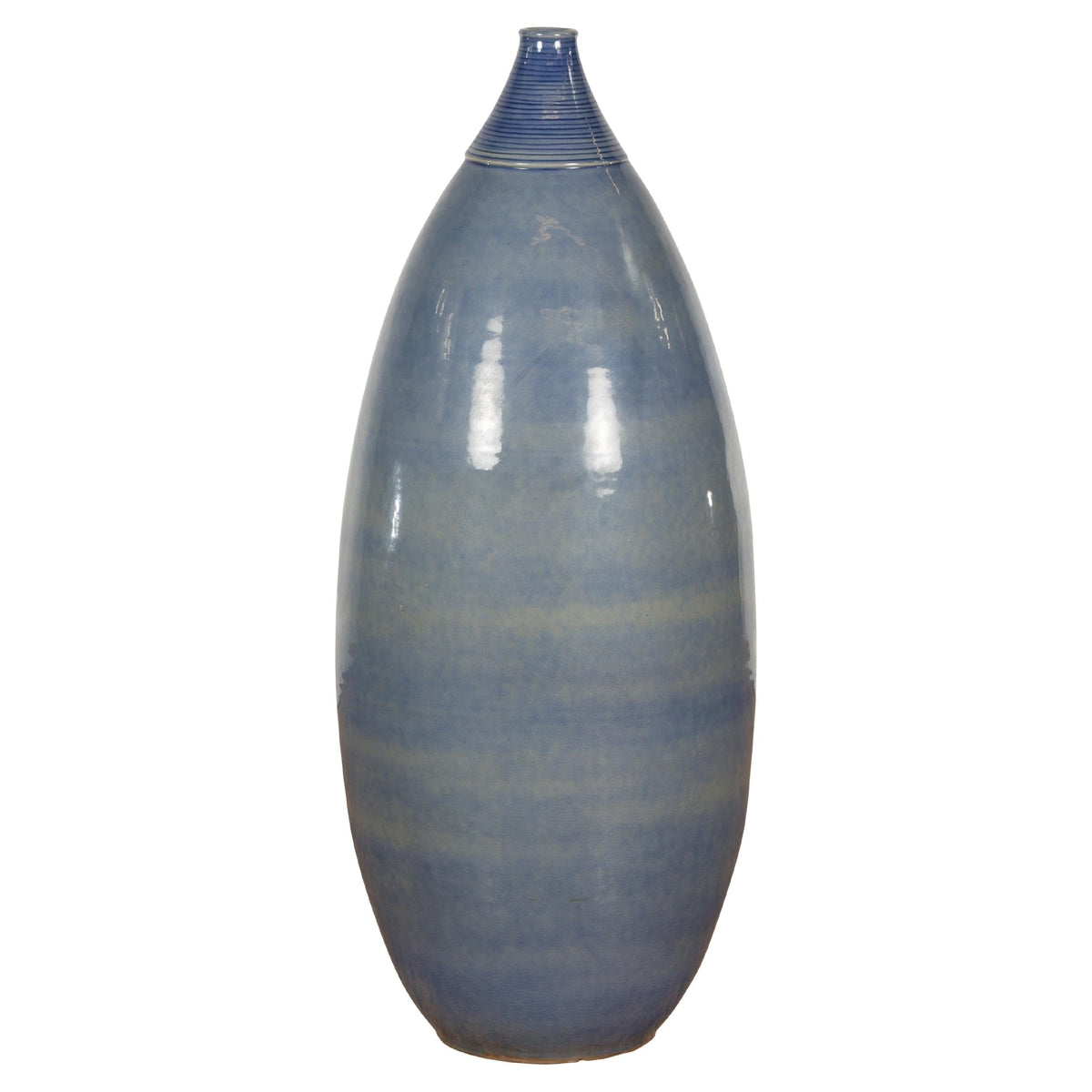 Tall Ceramic Blue Glazed Contemporary Vase-1. Asian & Chinese Furniture, Art, Antiques, Vintage Home Décor for sale at FEA Home