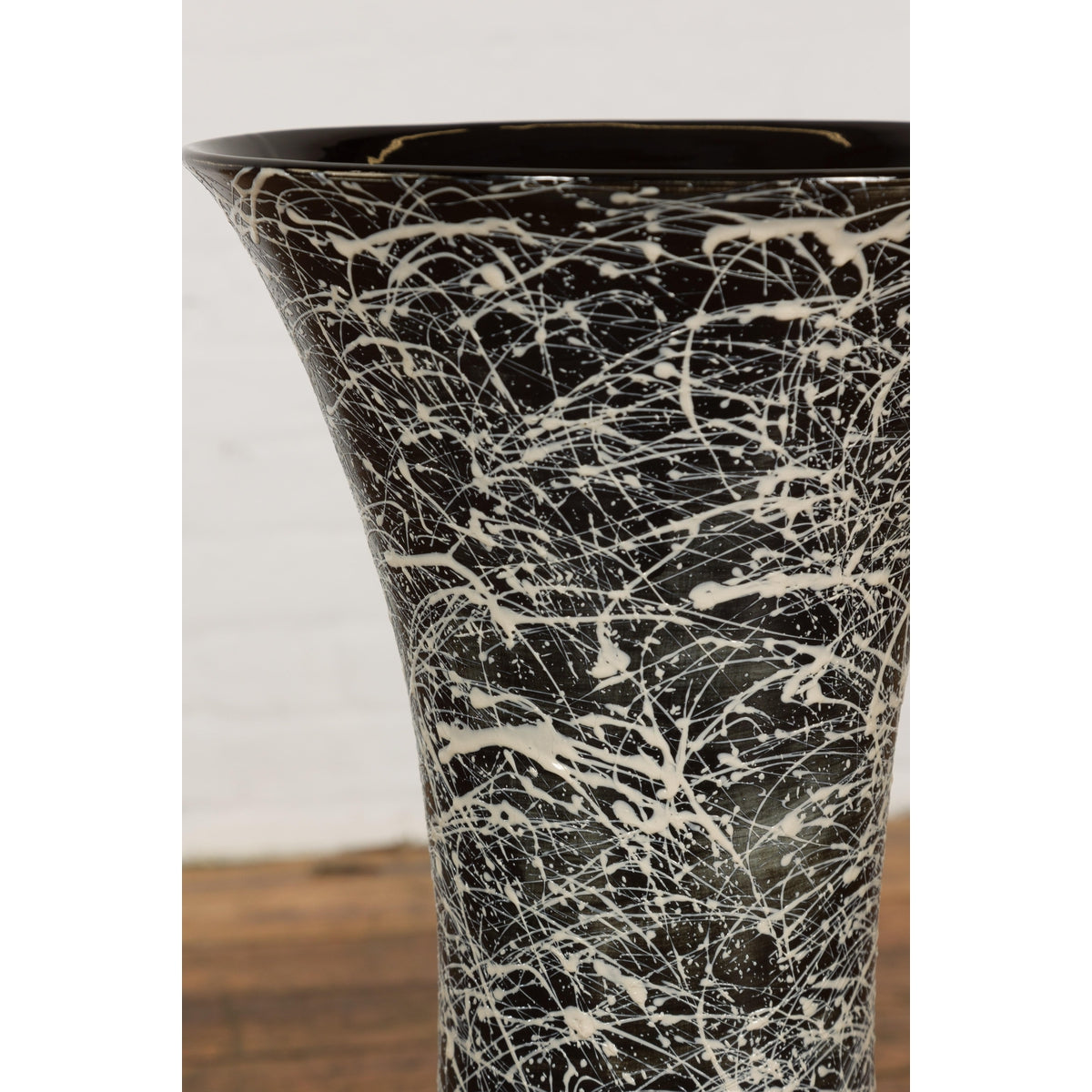 Vintage Black and White Ceramic Planter-10. Asian &amp; Chinese Furniture, Art, Antiques, Vintage Home Décor for sale at FEA Home