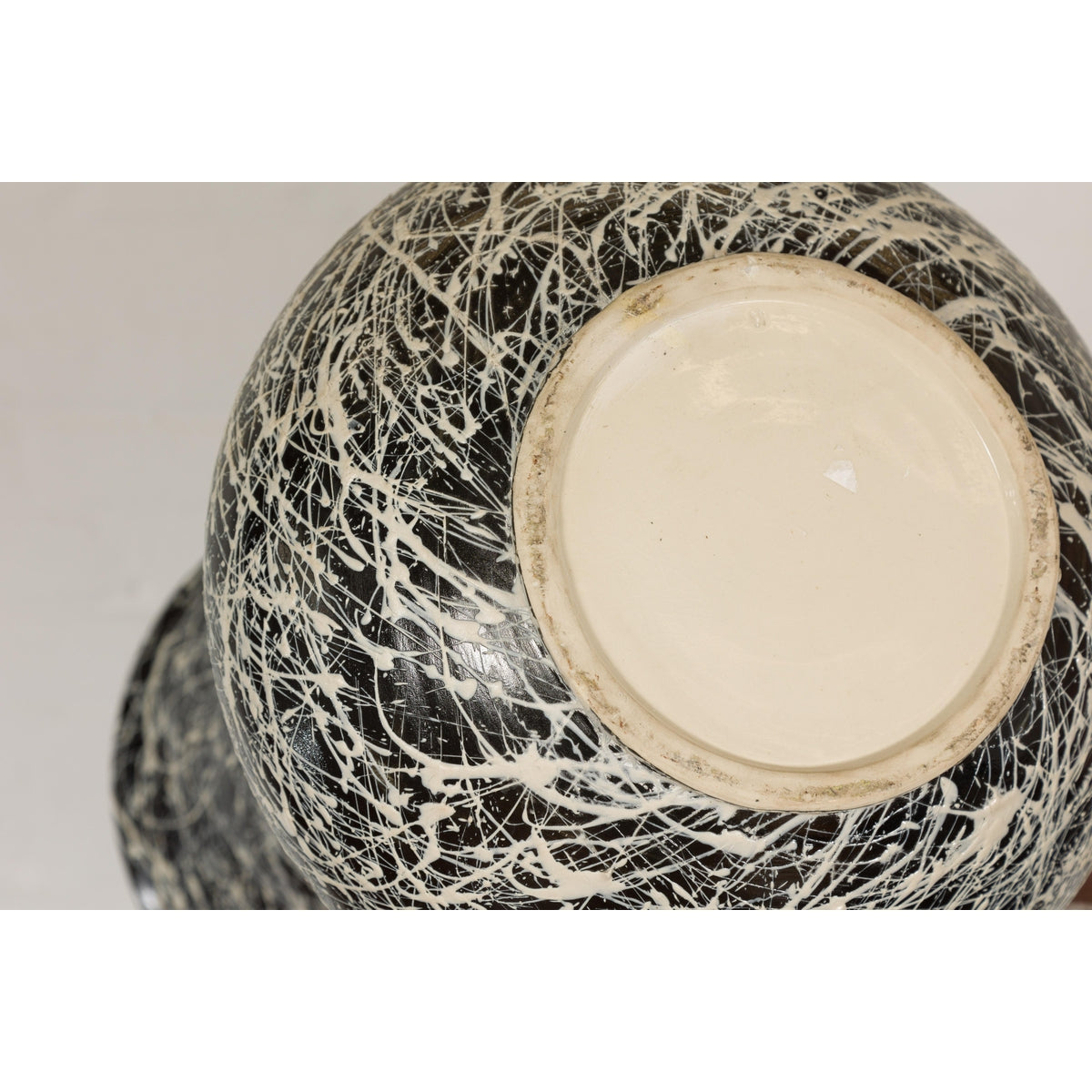 Vintage Black and White Ceramic Planter-15. Asian &amp; Chinese Furniture, Art, Antiques, Vintage Home Décor for sale at FEA Home