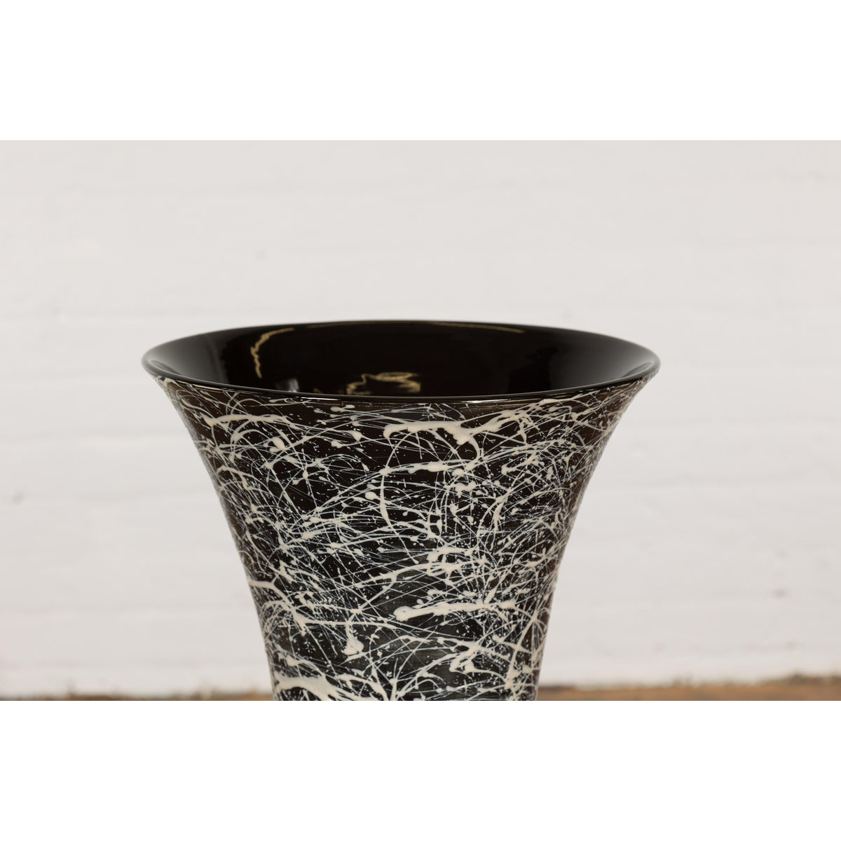 Vintage Black and White Ceramic Planter-4. Asian &amp; Chinese Furniture, Art, Antiques, Vintage Home Décor for sale at FEA Home