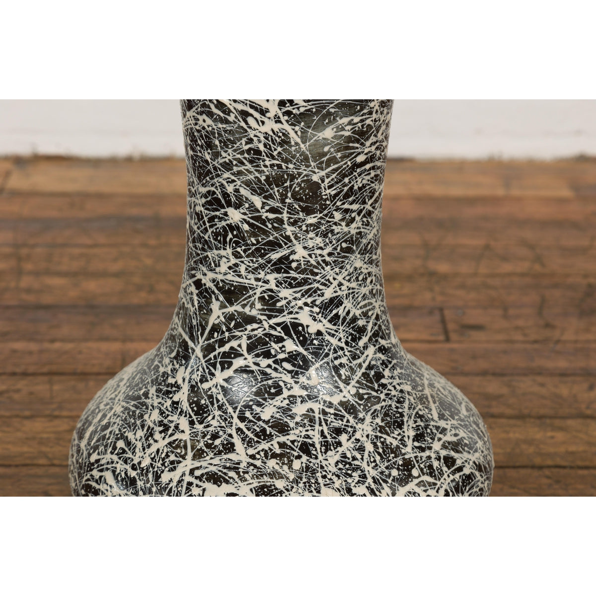 Vintage Black and White Ceramic Planter-6. Asian &amp; Chinese Furniture, Art, Antiques, Vintage Home Décor for sale at FEA Home