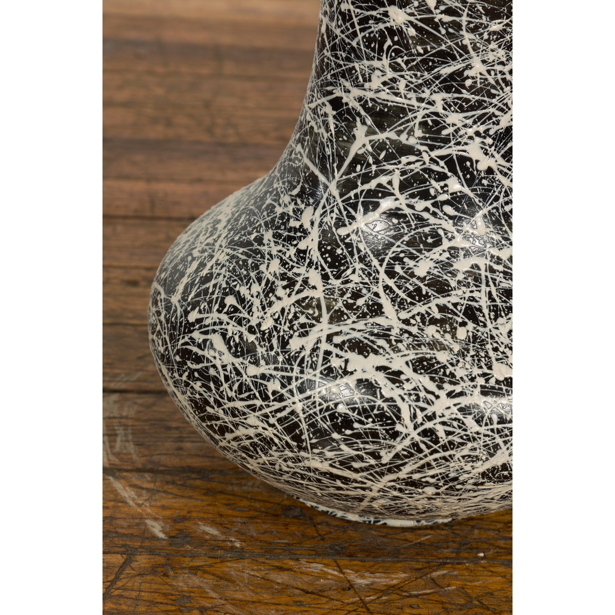 Vintage Black and White Ceramic Planter-8. Asian &amp; Chinese Furniture, Art, Antiques, Vintage Home Décor for sale at FEA Home