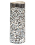 Textured Blue Gray, White, Brown and Black Spattered Ceramic Vase-1. Asian & Chinese Furniture, Art, Antiques, Vintage Home Décor for sale at FEA Home
