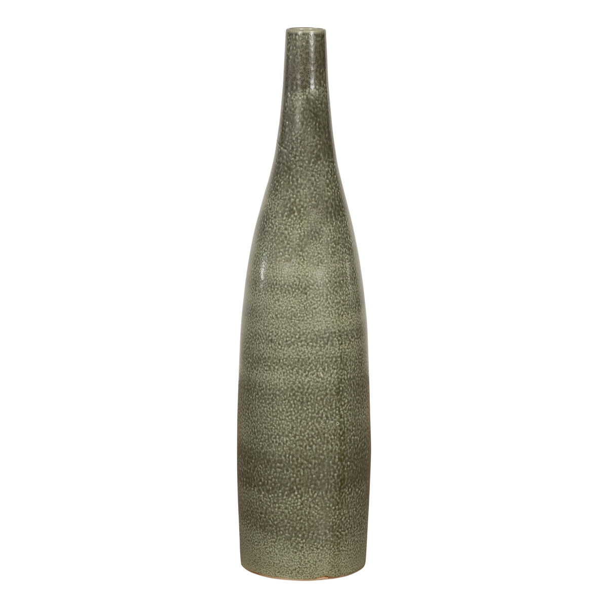 Prem Collection Green Glazed Vase with Green Finish and Blotched Accents-1. Asian & Chinese Furniture, Art, Antiques, Vintage Home Décor for sale at FEA Home